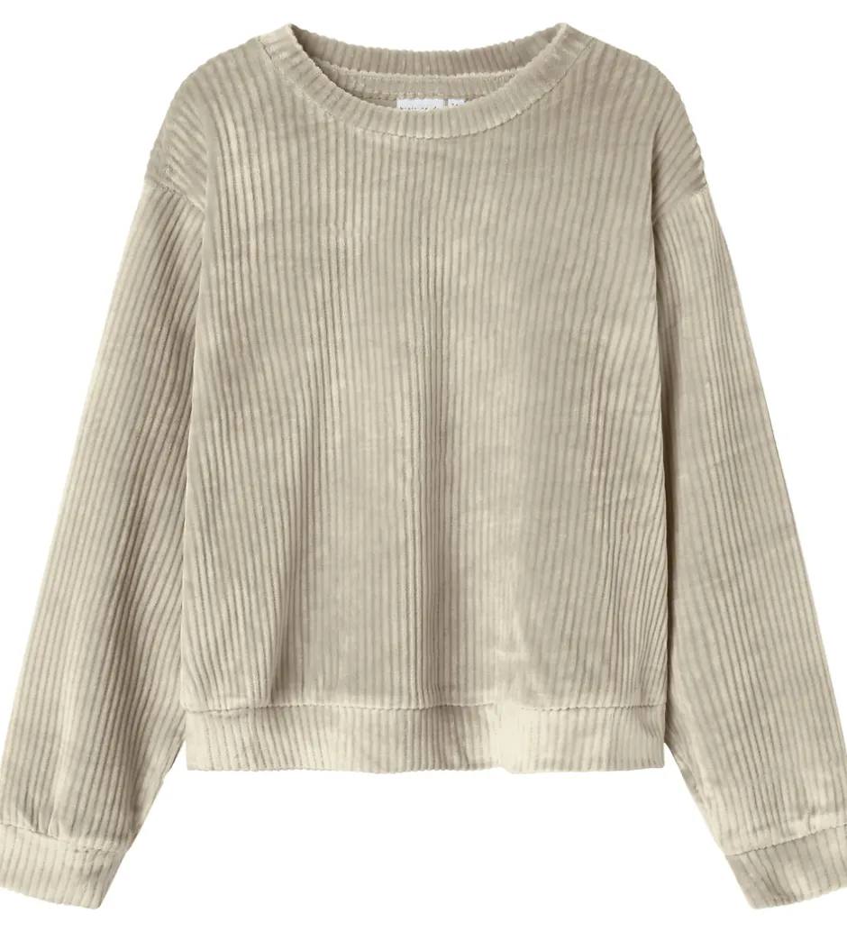 Juletøj*Name It Bluse - Fløjlsvelour - NkfVeloa - Velvet - Cement