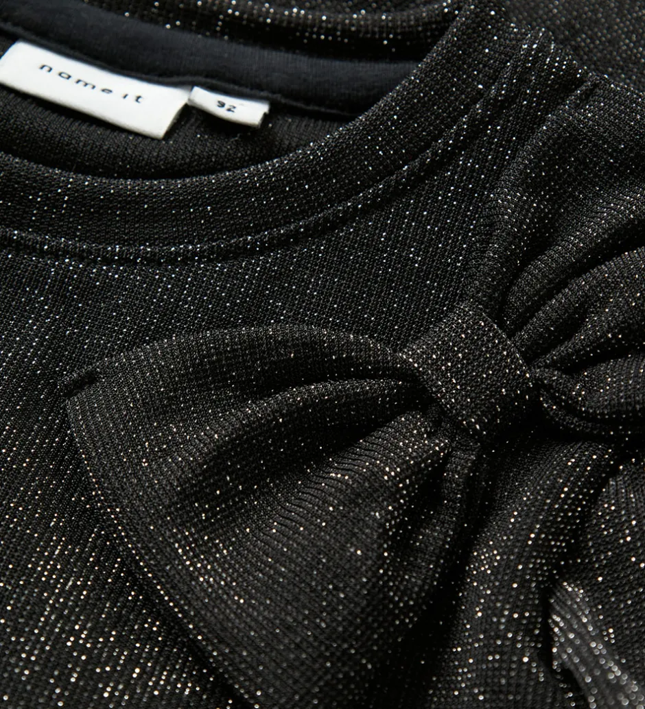 Juletøj*Name It Bluse - NmfRoisin - Sort m. Glimmer