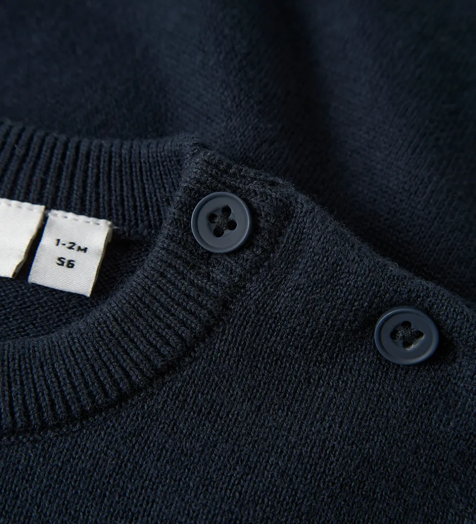Børn Name It Bluse - Strik - NbfRebow - Navy Blazer m. Sløjfe