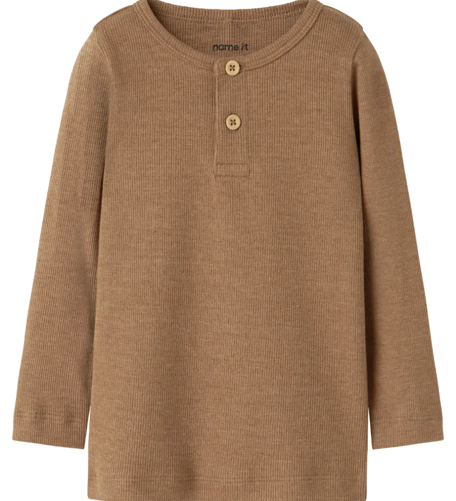 Bluser|Drengetøj*Name It Bluser - Rib - NbmKab - Toasted Coconut/Melange