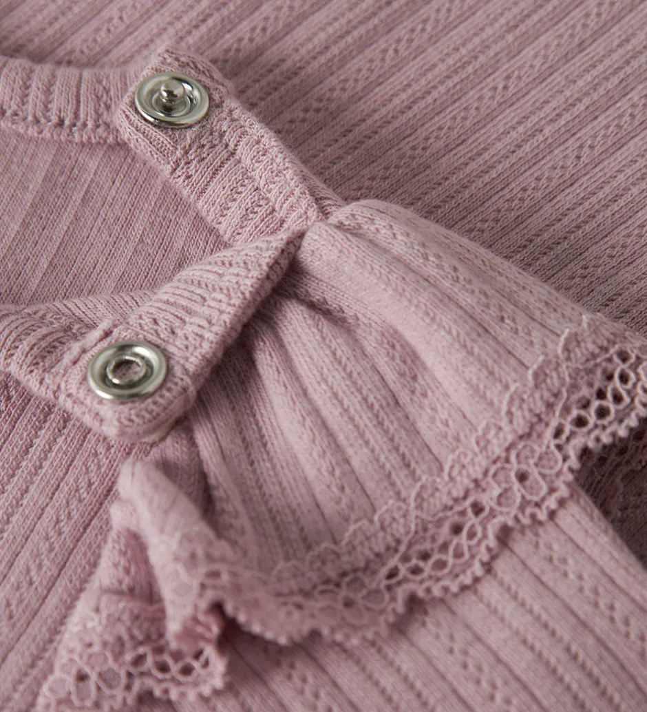 Børn Name It Body l/æ - NbfSiva - Keepsake Lilac m. Hulmønster