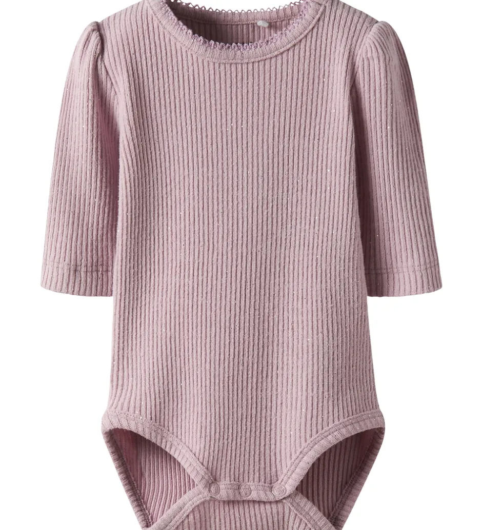 Juletøj|Bodyer*Name It Body l/æ - Rib - NbfRosally - Keepsake Lilac m. Glimmer