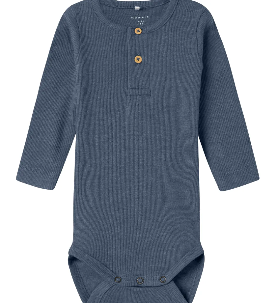 Børn Name It Body l/æ - Rib - NbmKab - Vintage Indigo/Melange