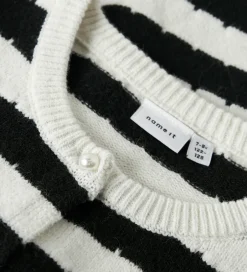 Børn Name It Cardigan - NkfSylvea - Strik - Cloud Dancer/w.Black Stri