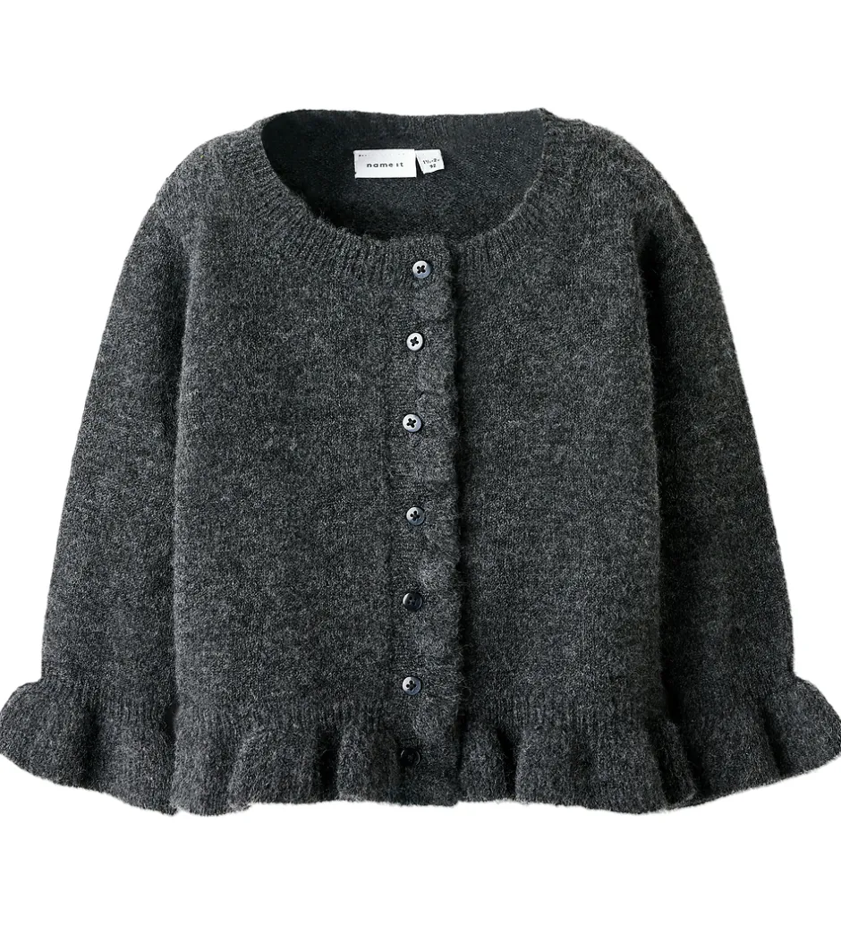 Cardigans*Name It Cardigan - Strik - NmfSupia - Mørkegråmeleret