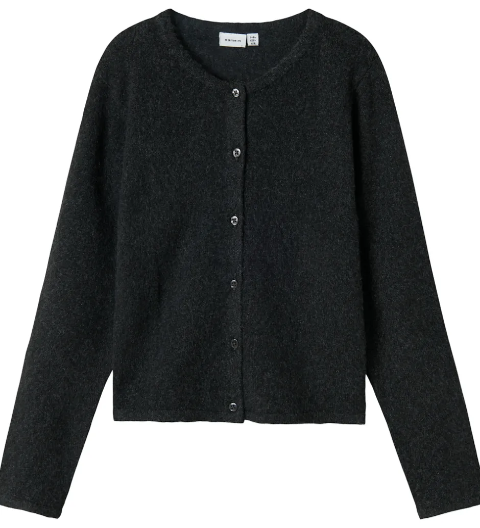 Striktrøjer*Name It Cardigan - Strik - NkfSaluna - Dark Grey Melange