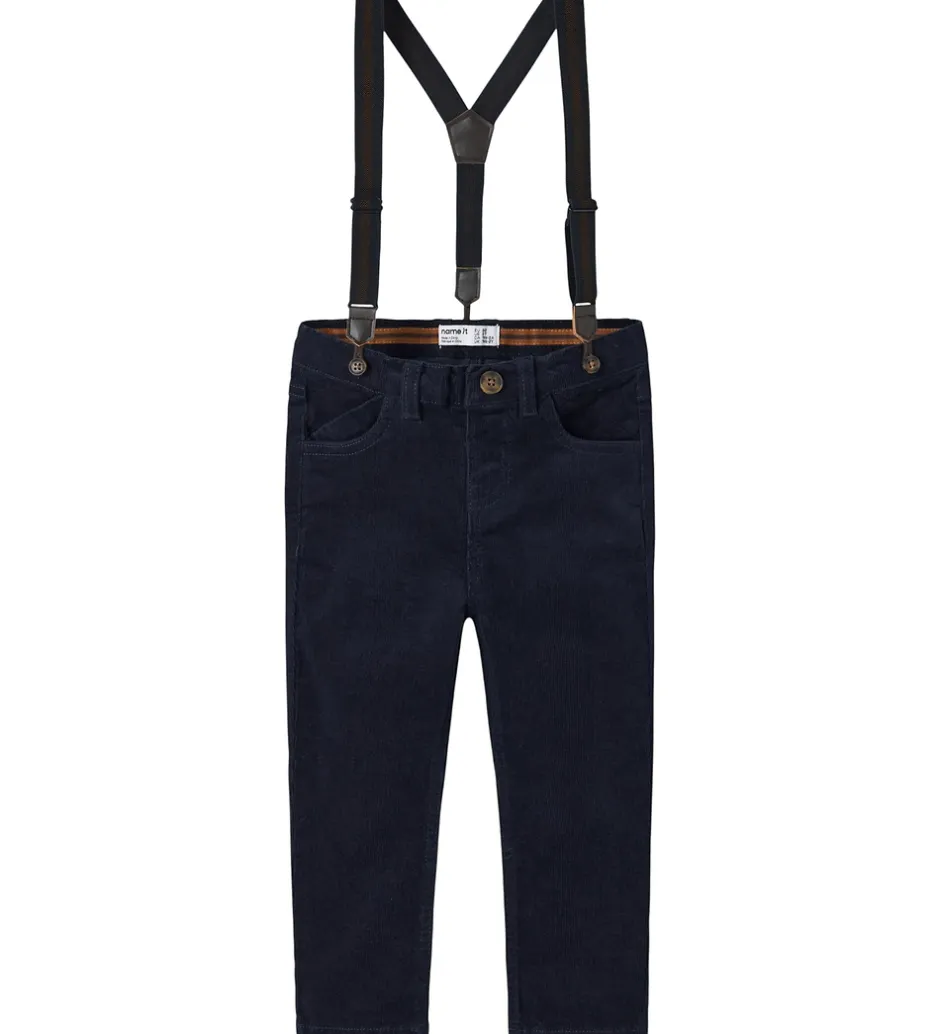 Juletøj|Bukser Og Jeans*Name It Fløjlsbukser - NmmRyan - Slim - Navy Blazer