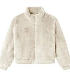 Fleece*Name It Jakke - Imiteret Pels - NkfMila - Moonbeam