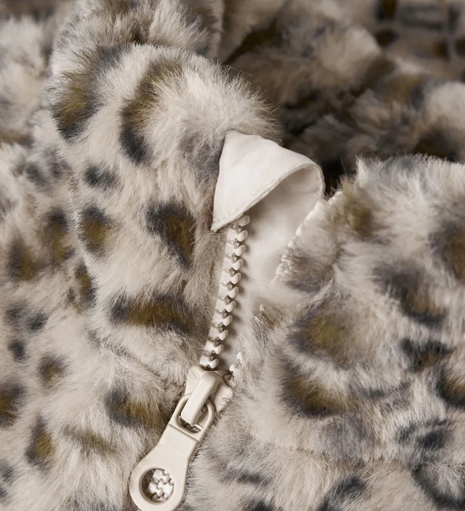 Børn Name It Jakke - Imiteret Pels - NmfMila - Oxford Tan/Leo