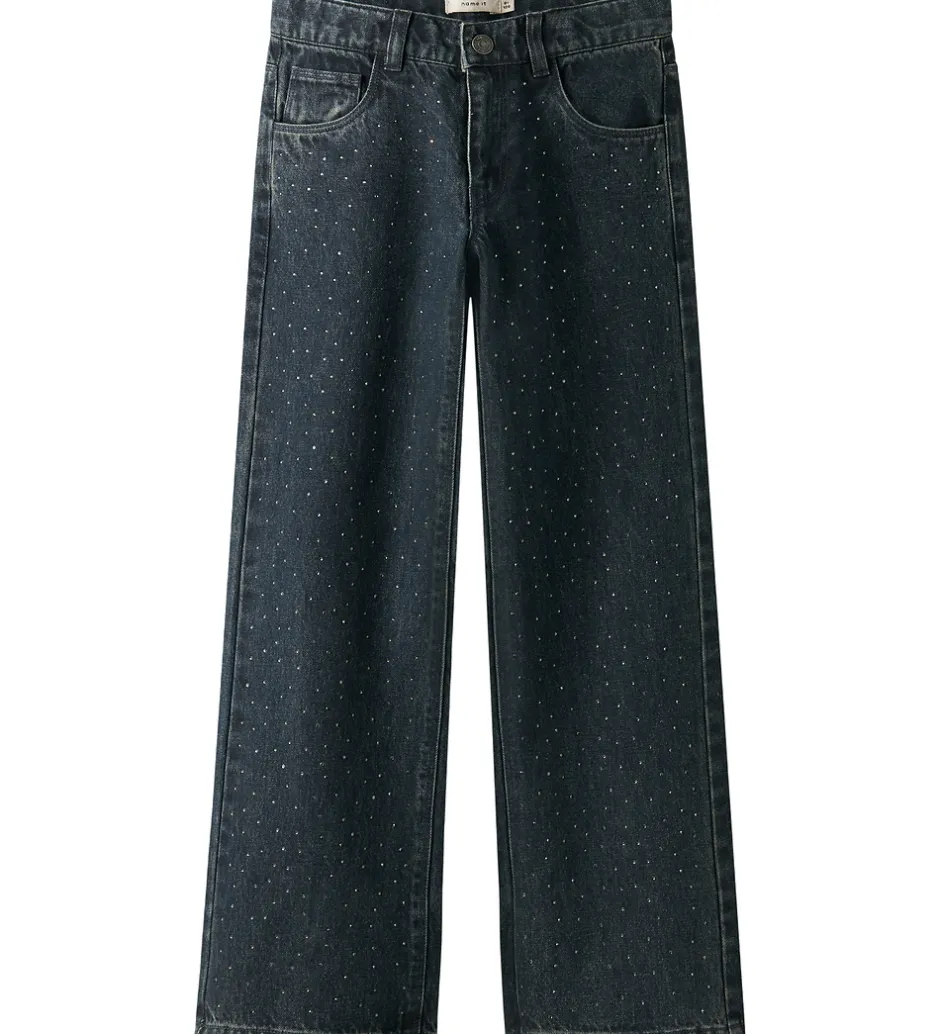 Bukser Og Jeans|Pigetøj*Name It Jeans - NkfRose - Dark Midnight Denim m. Rhinsten