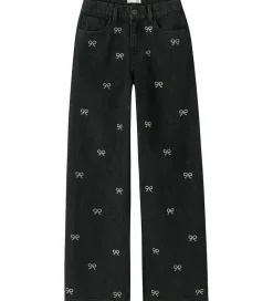 Børn Name It Jeans - NkfRose - Dark Grey Denim m. Sløjfer