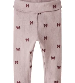 Børn Name It Leggings - Hulmønster - NbfRibbea - Keepsake Lilac m. Sl