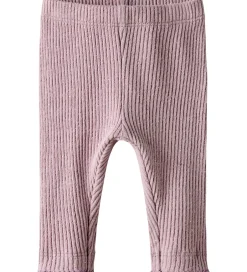 Leggings|Juletøj*Name It Leggings - Rib - NbfRosally - Keepsake Lilac m. Glimmer