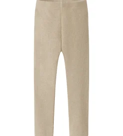 Leggings*Name It Leggings - Rib - NmfSiclo - Cement m. Glimmer