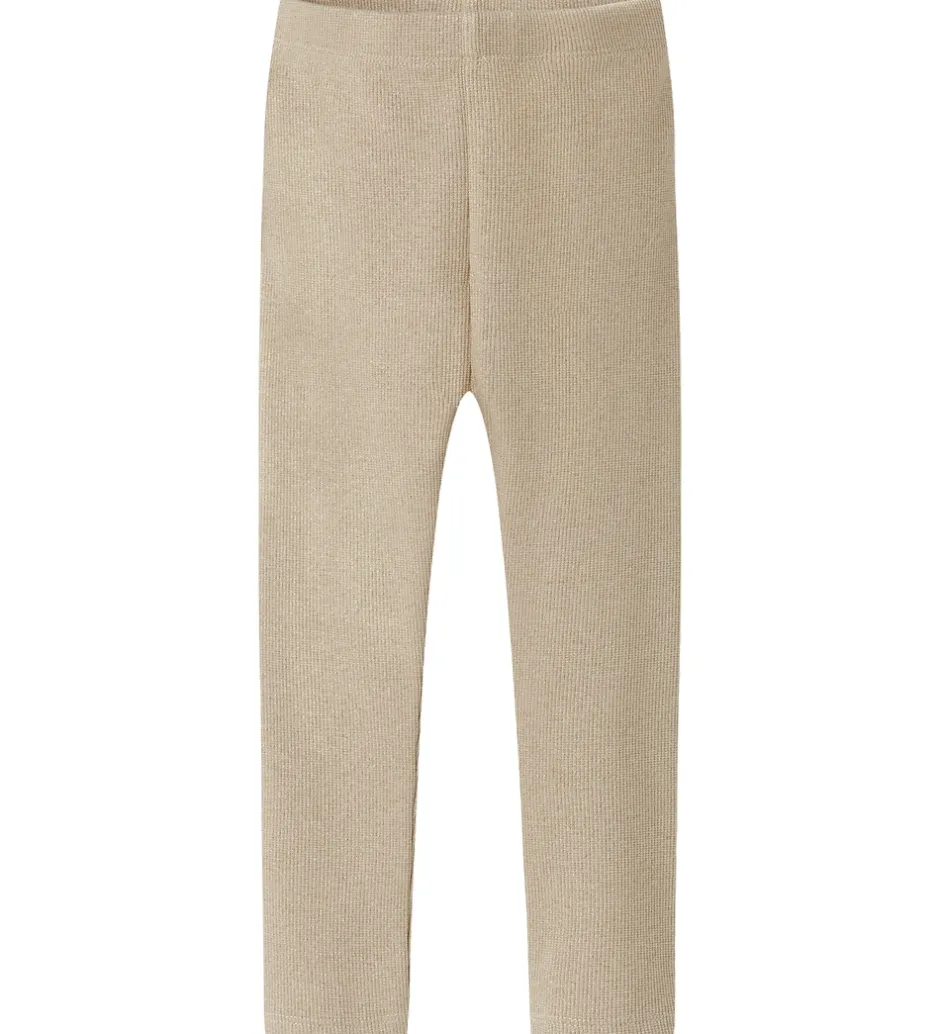 Leggings*Name It Leggings - Rib - NmfSiclo - Cement m. Glimmer