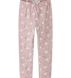 Børn Name It Leggins - NmfDavina - AOP - Keepsake Lilac/Yin Yang Cats