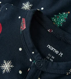 Nattøj*Name It Natdragt - NbnVismas - Navy Blazer/Xmas AOP Navy