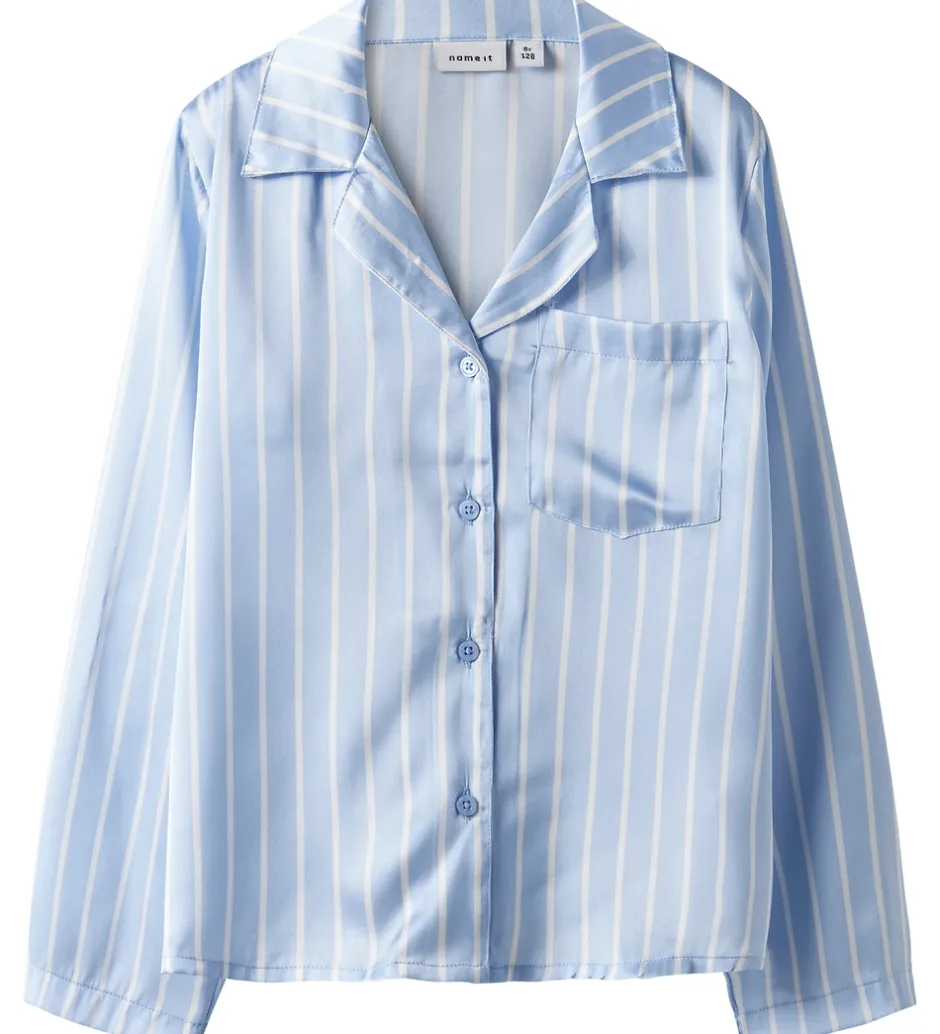 Nattøj*Name It Natskjorte - Satin - NkfRuth - Kentucky Blue