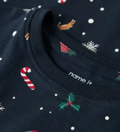 Nattøj*Name It Nattøj - 2-Delt - NmnVismas - Navy Blazer/Xmas AOP Navy