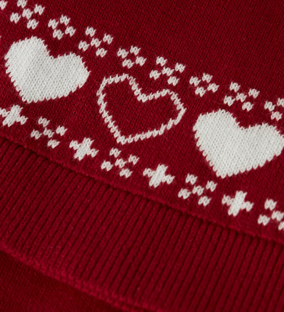 Børn Name It Nissehue - Strik - NmnRismas - Jester Red/Hearts