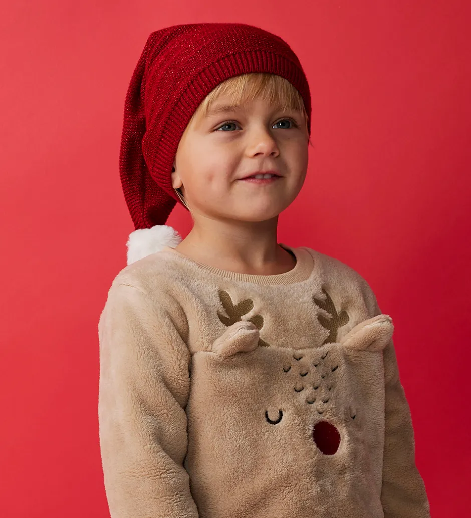 Børn Name It Nissenue - Strik - NmnRinjah - Jester Red/W. Red Lurex