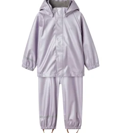 Regntøj*Name It Regntøj m. Seler - NmfDry10 - Metallic - Misty Lilac