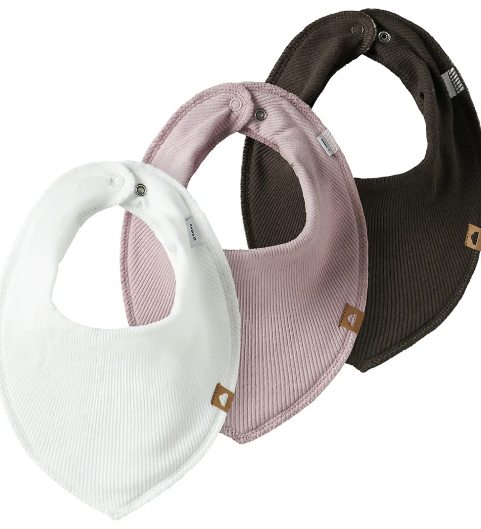Name It Savlesmække - 3-pak - Rib - NbfYvettekoy - Cloud Dancer/