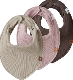 Savlesmække*Name It Savlesmække - 3-pak - Rib - NbfYvette - Rosa/Beige/Brun