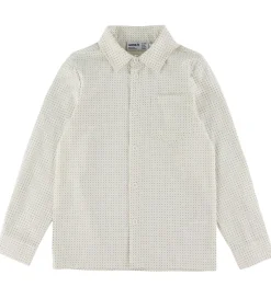 Børn Name It Skjorte - NkmVilfred - Cloud Dancer/Dot Navy Blazer
