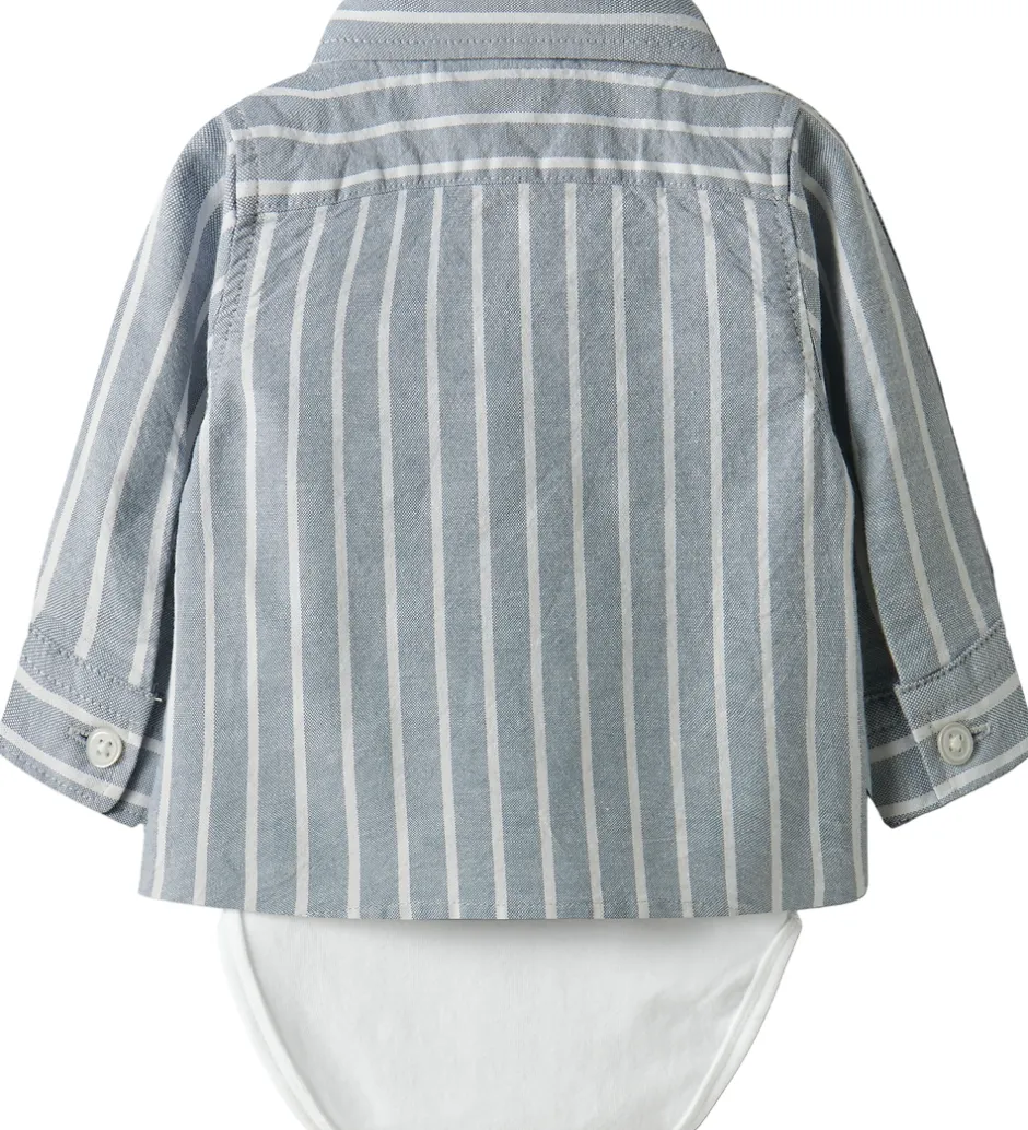 Børn Name It Skjortebody l/æ - NbmRekid - Flint Stone/Thin Stripe - B