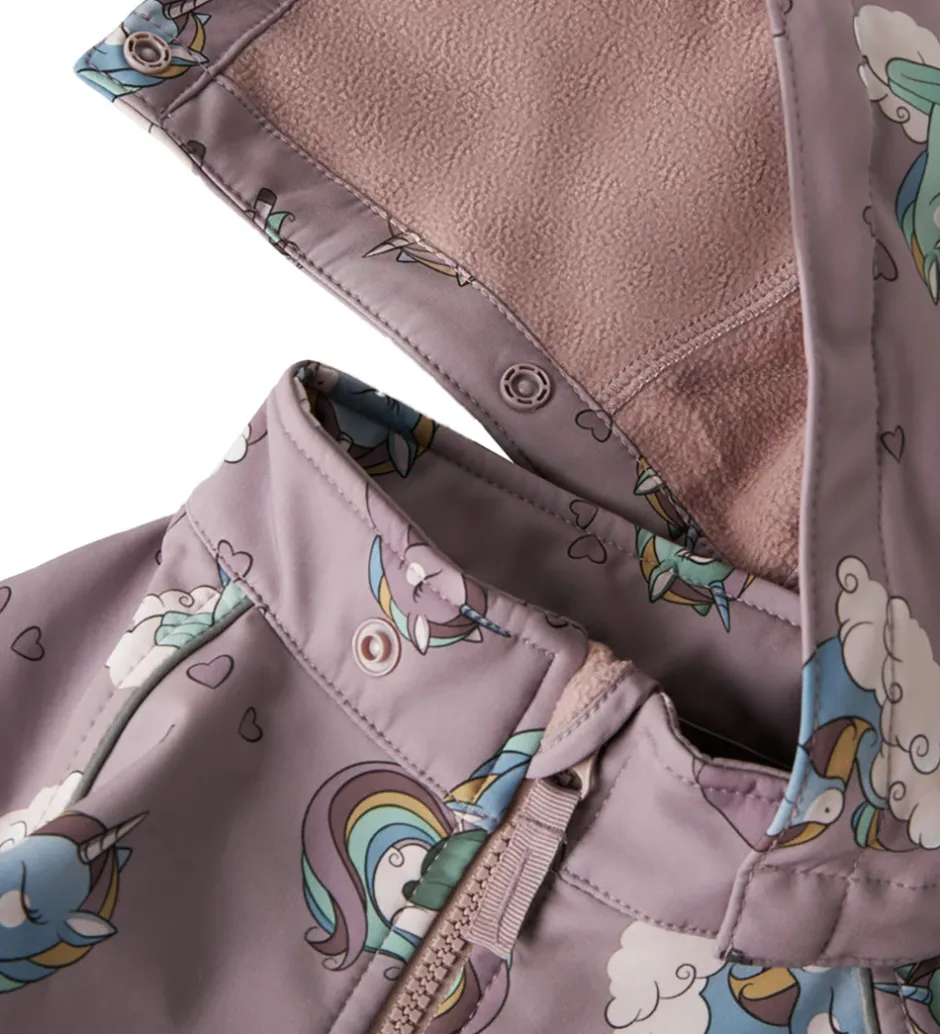 Børn Name It Softshelldragt m. Fleece - Noos - NmfAlfa08 - Purple Dov