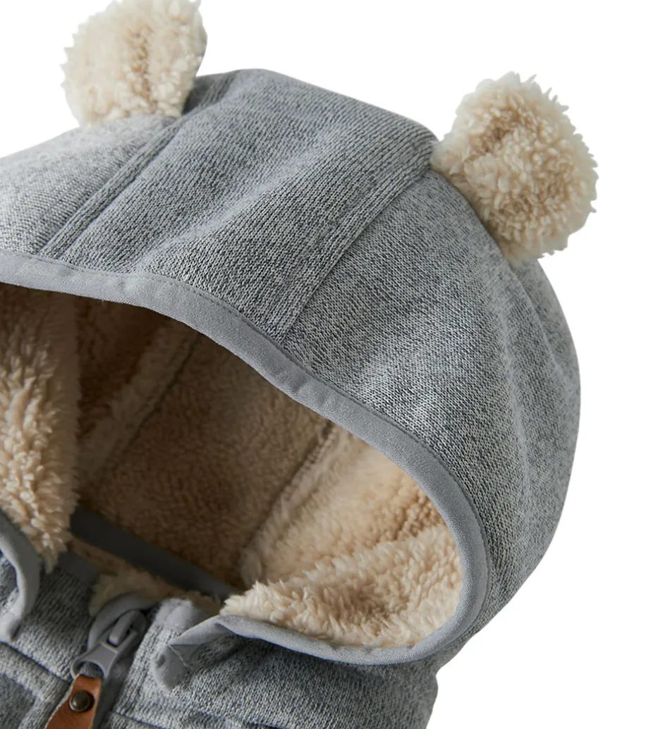 Softshell*Name It Softshelljakke m. Fleece - NbnMada08 - Grey Melange m. Ø
