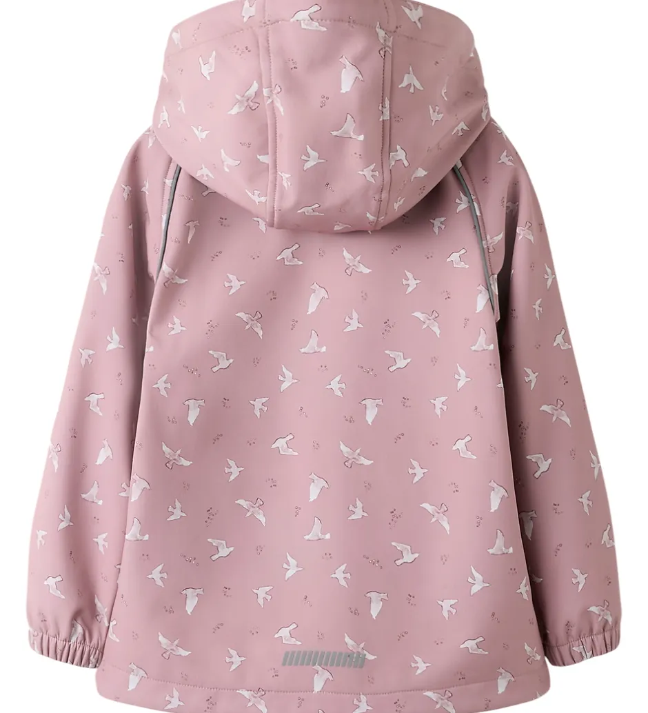 Børn Name It Softshelljakke m. Fleece - NmfAlfa08 - Woodrose/Bird
