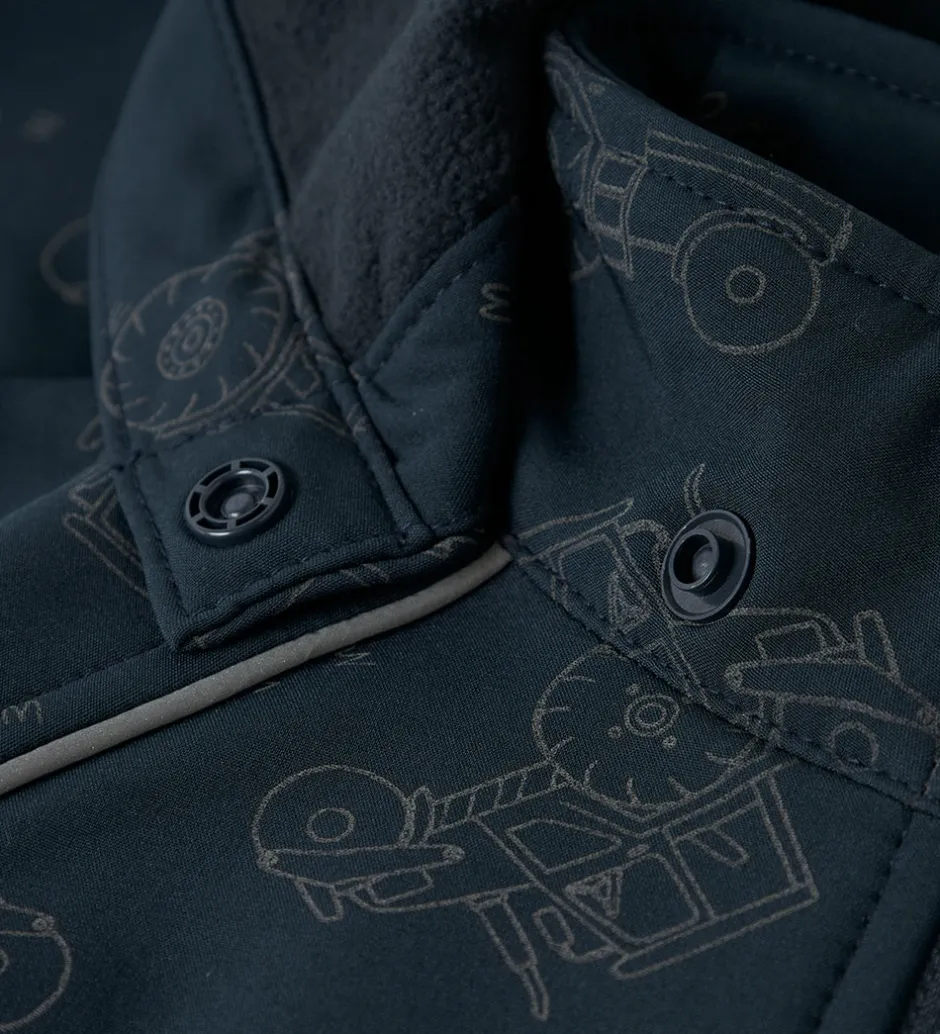 Softshell*Name It Softshelljakke m. Fleece - NmmAlfa08 - Dark Sapphire m.