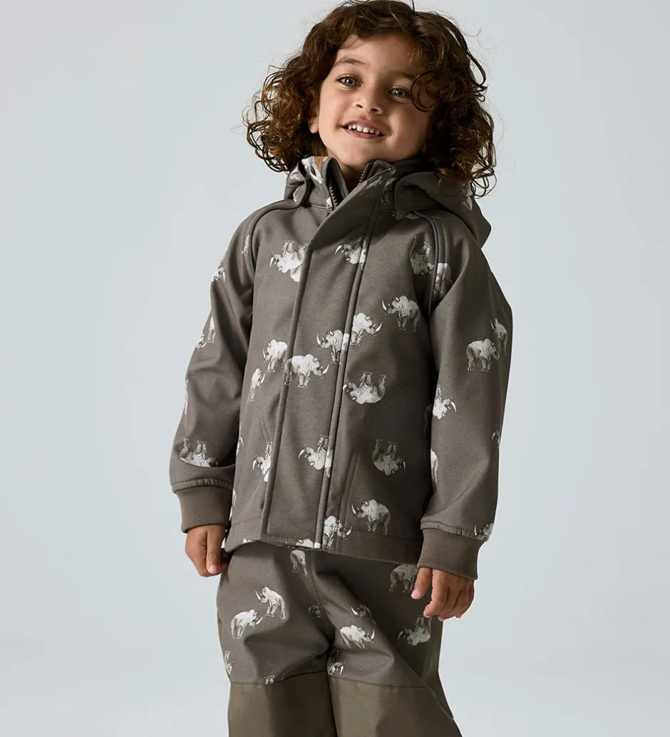Softshell*Name It Softshelljakke m. Fleece - NmmAlfa08 - Morel/Rhino