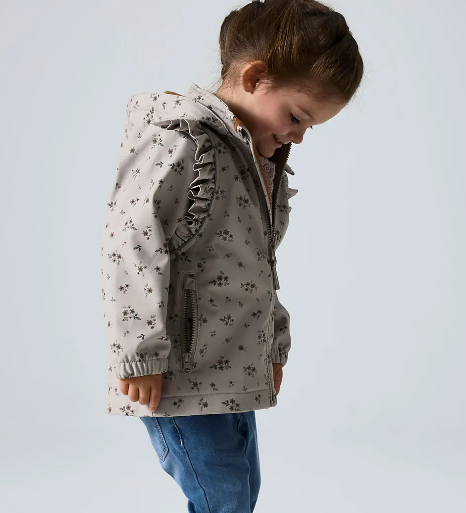 Softshell*Name It Softshelljakke m. Fleece - NmfAlfa08 - Pure Cashmere/Bou