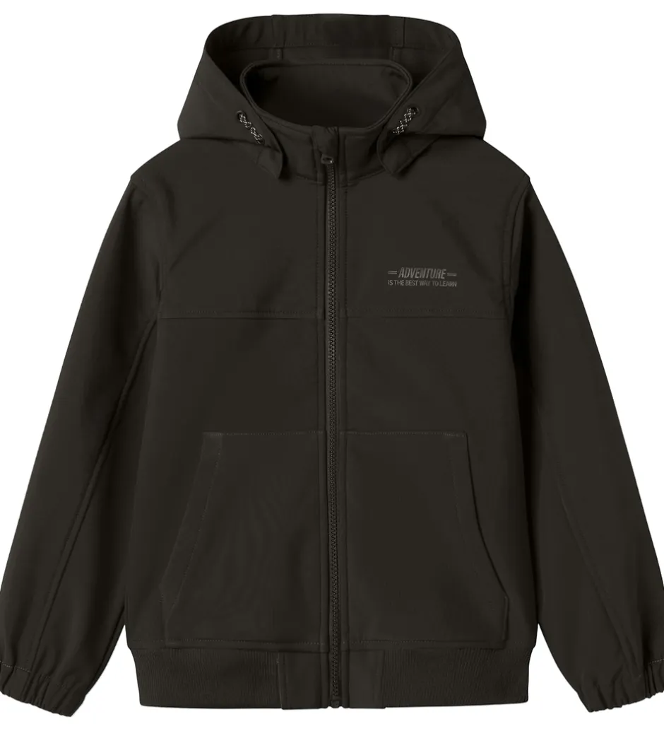 Børn Name It Softshelljakke m. Fleece - NkmAlfa08 - Cool Block - Sort