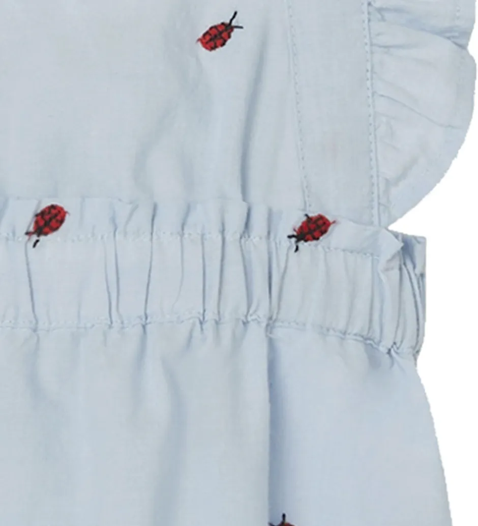 Sommerdragter*Name It Sommerdragt - NbfFerilla - Chambray Blue m. Mariehøner