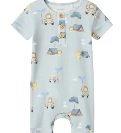 Børn Name It Sommerdragt - NbmHelp - Pearl Blue m. Print