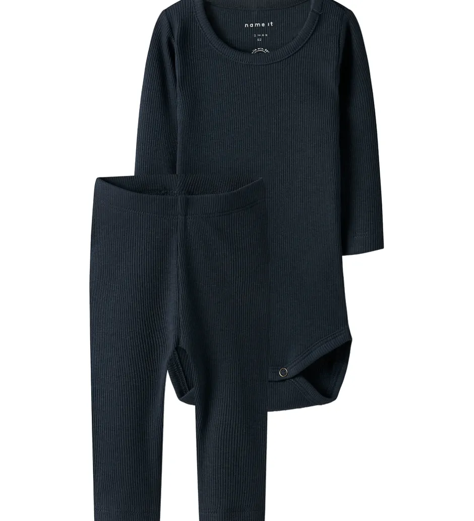 Børn Name It Sæt - Body l/æ/ Leggings - Noos - NbnKab - Dark Sapphire