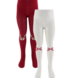 Strømpebukser*Name It Strømpebukser - 2-pak - NmfVichristmas - Jester Red/Clou