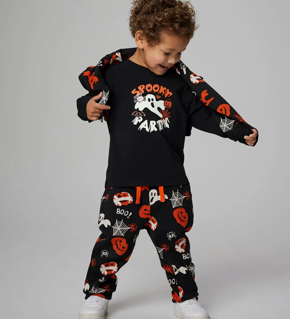 Halloween*Name It Sweatpants - NmnOpal - Sort m. Print