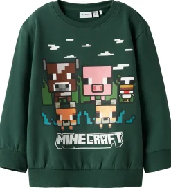 Børn Name It Sweatshirt - Minecraft - NmmNell - Bistro Green
