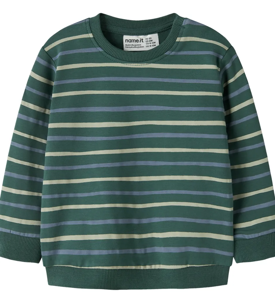 Sweatshirts*Name It Sweatshirt - NbmVimmer - Bistro Green/Stripes