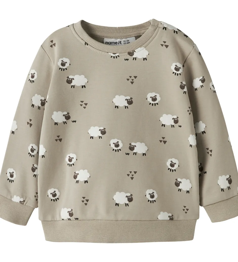 Børn Name It Sweatshirt - NbmVimmer - Island Fossil/Sheep