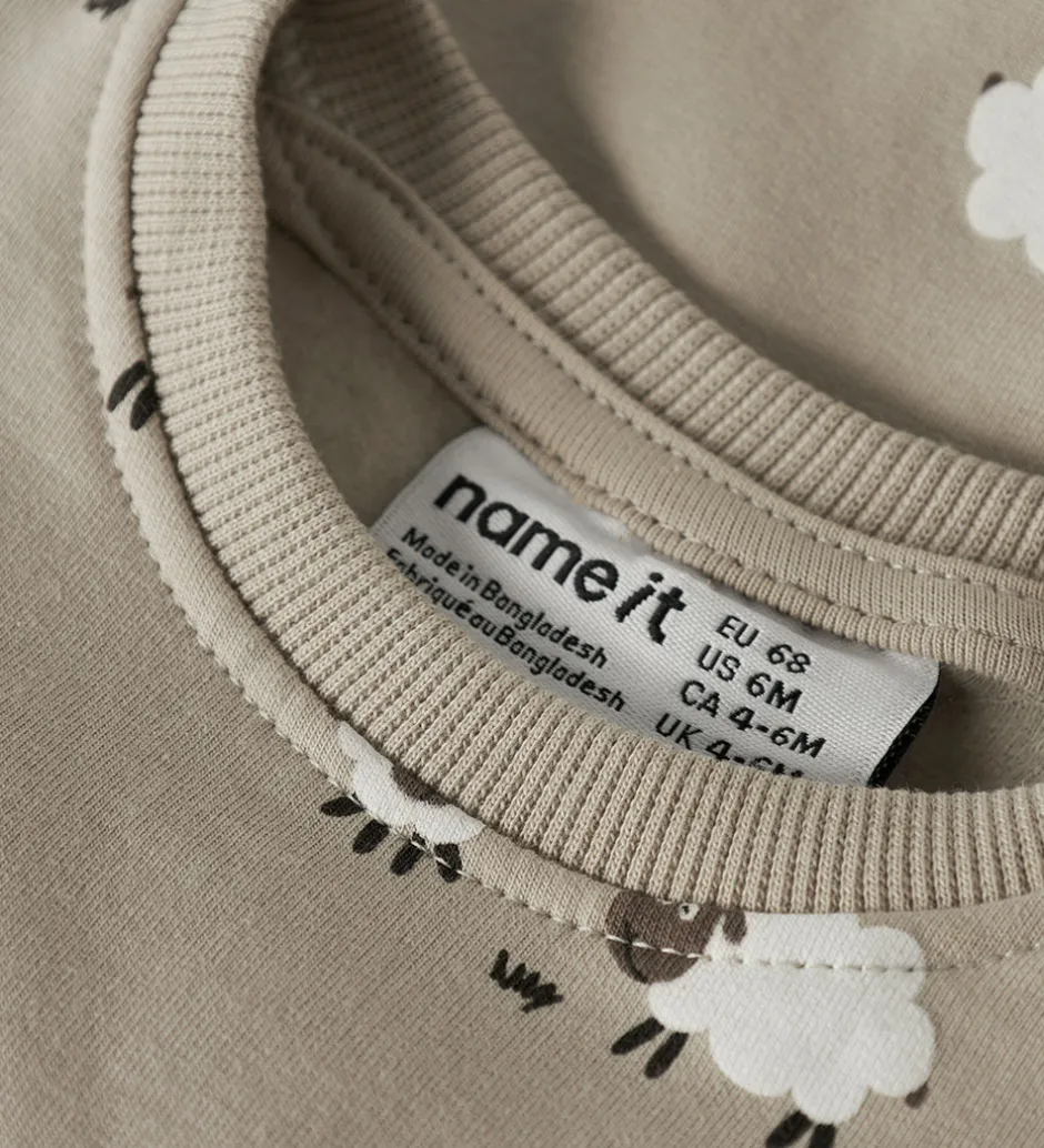 Børn Name It Sweatshirt - NbmVimmer - Island Fossil/Sheep