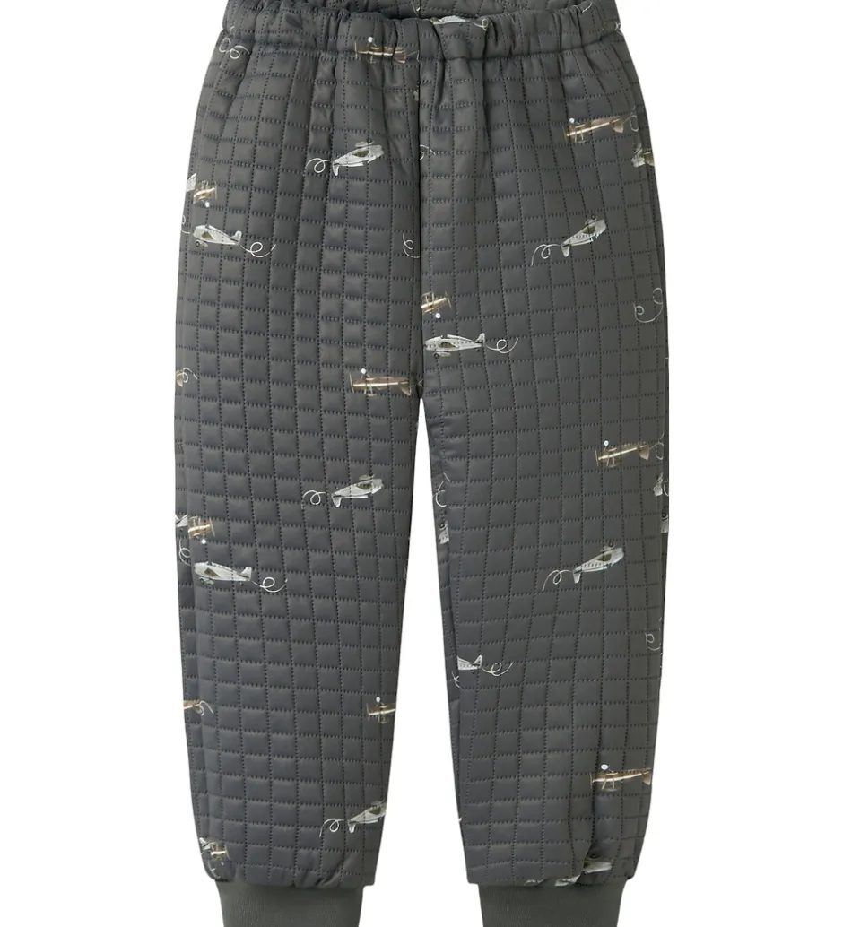 Børn Name It Termotøj m. Fleece - NmmMoon - Grey Pinstripe