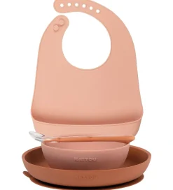 Spisesæt*Nattou Spisesæt - Silikone - 4 dele - Dusty Pink