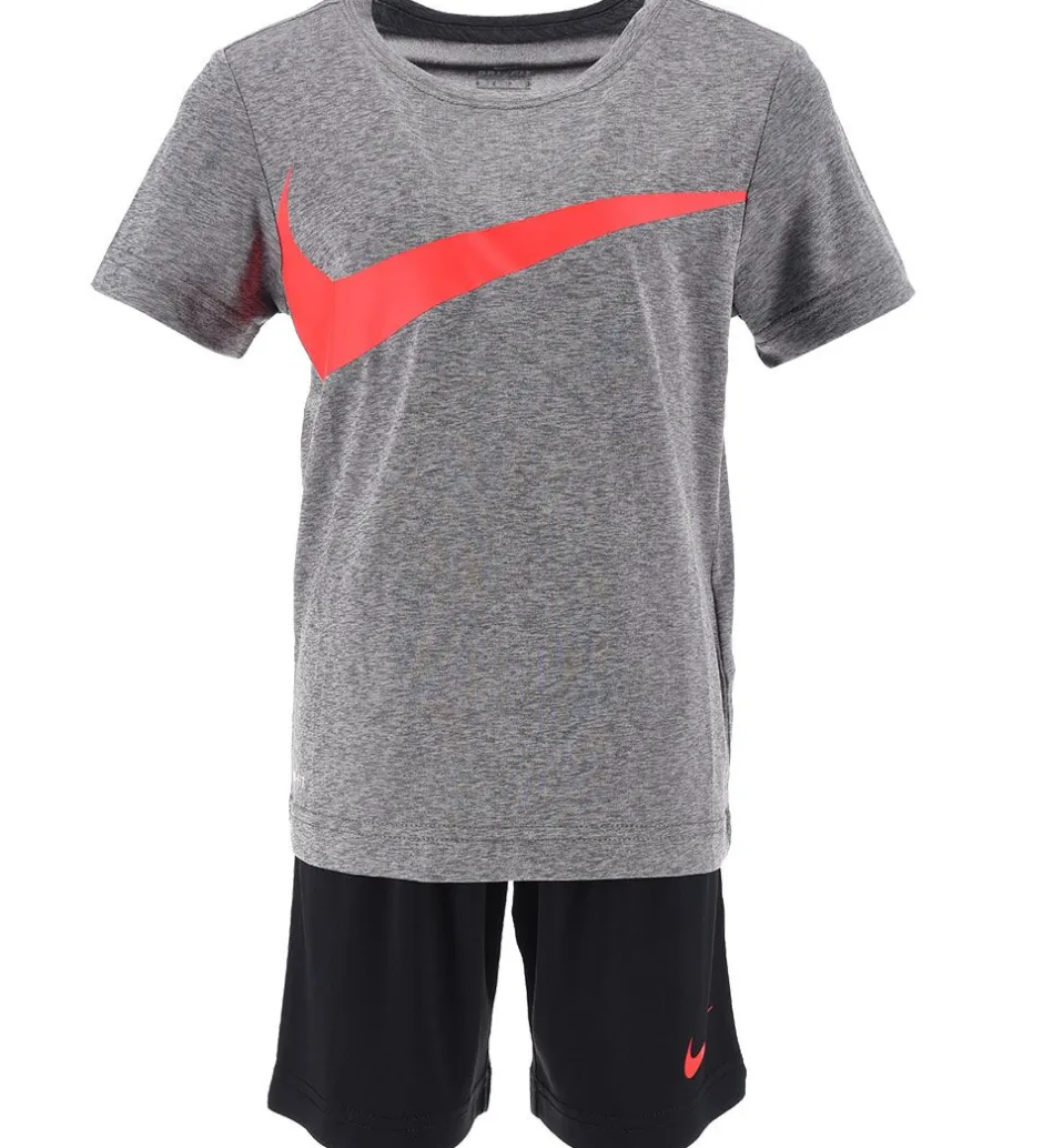 Gymnastiktøj|Fodboldtrøjer*Nike Shortssæt - T-shirt/Shorts - Sort/Grå