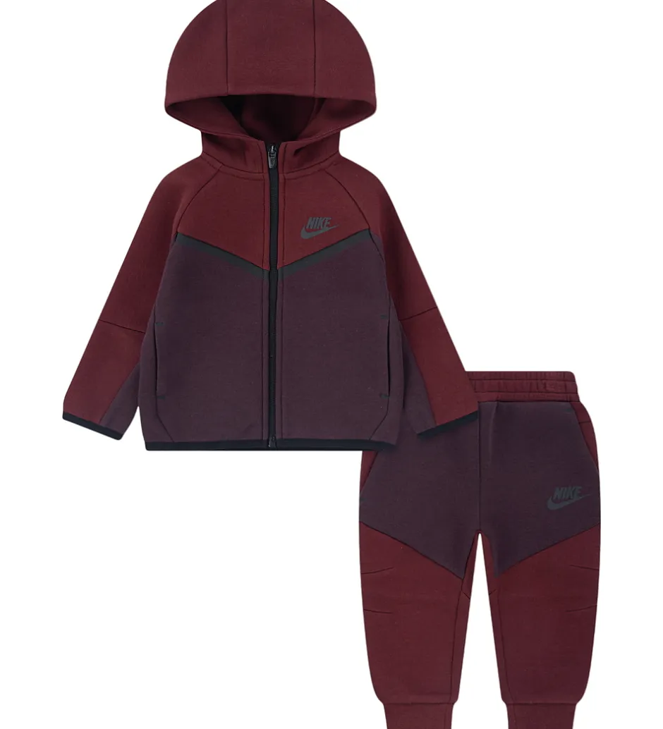 Sweatshirts*Nike Sæt - Fleece - Team Red/Burgundt Crush